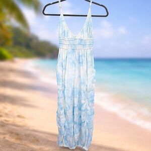 Out From Under Urban Outfitters Flowy Rayon Tie-Dye Wide Leg Jumpsuit Small